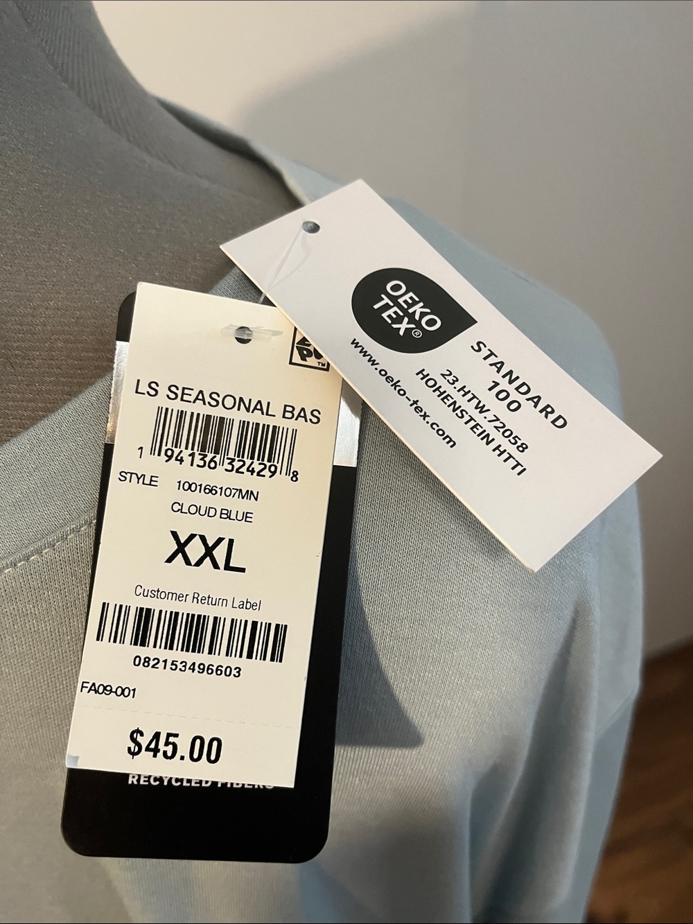 Alfani Long-Sleeve Crewneck Top - Sage - Picture 4 of 4